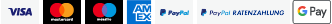 Wir akzeptieren Visa, Mastercard, American Express und Maestro